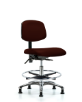 Vinyl Chair Chrome - Medium Bench Height with Seat Tilt VMBCH-CR-T1-A0-CF-RG-8569