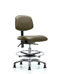 Vinyl Chair Chrome - Medium Bench Height with Seat Tilt VMBCH-CR-T1-A0-CF-RG-8809