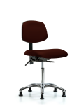 Vinyl Chair Chrome - Medium Bench Height with Seat Tilt & Stationary Glides in Burgundy Trailblazer Vinyl VMBCH-CR-T1-A0-NF-RG-8569