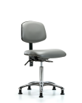 Vinyl Chair Chrome - Medium Bench Height with Seat Tilt & Stationary Glides in Sterling Supernova Vinyl VMBCH-CR-T1-A0-NF-RG-8840