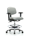 Vinyl Chair Chrome - Medium Bench Height with Seat Tilt VMBCH-CR-T1-A1-CF-CC-8567