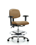 Vinyl Chair Chrome - Medium Bench Height with Seat Tilt VMBCH-CR-T1-A1-CF-CC-8584
