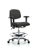 Vinyl Chair Chrome - Medium Bench Height with Seat Tilt VMBCH-CR-T1-A1-CF-CC-8605