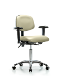 Vinyl Chair Chrome - Medium Bench Height with Seat Tilt VMBCH-CR-T1-A1-NF-CC-8501