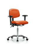 Vinyl Chair Chrome - Medium Bench Height with Seat Tilt VMBCH-CR-T1-A1-NF-CC-8613