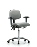 Vinyl Chair Chrome - Medium Bench Height with Seat Tilt VMBCH-CR-T1-A1-NF-CC-8840