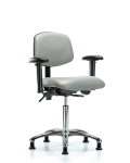 Vinyl Chair Chrome - Medium Bench Height with Seat Tilt VMBCH-CR-T1-A1-NF-RG-8567