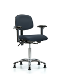 Vinyl Chair Chrome - Medium Bench Height with Seat Tilt VMBCH-CR-T1-A1-NF-RG-8582