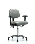 Vinyl Chair Chrome - Medium Bench Height with Seat Tilt VMBCH-CR-T1-A1-NF-RG-8840