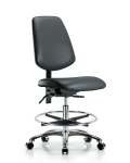 Vinyl Chair Chrome - Medium Bench Height with Medium Back VMBCH-MB-CR-T0-A0-CF-CC-8823