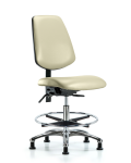 Vinyl Chair Chrome - Medium Bench Height with Medium Back VMBCH-MB-CR-T0-A0-CF-RG-8501
