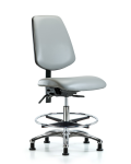 Vinyl Chair Chrome - Medium Bench Height with Medium Back VMBCH-MB-CR-T0-A0-CF-RG-8567