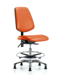 Vinyl Chair Chrome - Medium Bench Height with Medium Back VMBCH-MB-CR-T0-A0-CF-RG-8613