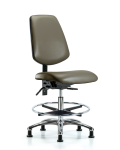 Vinyl Chair Chrome - Medium Bench Height with Medium Back VMBCH-MB-CR-T0-A0-CF-RG-8809