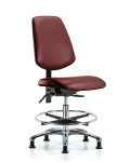 Vinyl Chair Chrome - Medium Bench Height with Medium Back VMBCH-MB-CR-T0-A0-CF-RG-8815