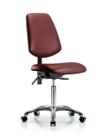 Vinyl Chair Chrome - Medium Bench Height with Medium Back & Casters in Borscht Supernova Vinyl VMBCH-MB-CR-T0-A0-NF-CC-8815