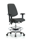 Vinyl Chair Chrome - Medium Bench Height with Medium Back VMBCH-MB-CR-T0-A1-CF-CC-8605