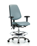 Vinyl Chair Chrome - Medium Bench Height with Medium Back VMBCH-MB-CR-T0-A1-CF-CC-8822
