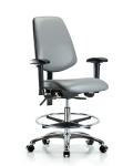 Vinyl Chair Chrome - Medium Bench Height with Medium Back VMBCH-MB-CR-T0-A1-CF-CC-8840