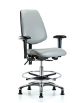 Vinyl Chair Chrome - Medium Bench Height with Medium Back VMBCH-MB-CR-T0-A1-CF-RG-8567