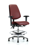 Vinyl Chair Chrome - Medium Bench Height with Medium Back VMBCH-MB-CR-T0-A1-CF-RG-8815
