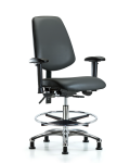 Vinyl Chair Chrome - Medium Bench Height with Medium Back VMBCH-MB-CR-T0-A1-CF-RG-8823