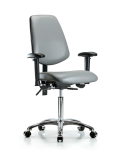 Vinyl Chair Chrome - Medium Bench Height with Medium Back VMBCH-MB-CR-T0-A1-NF-CC-8840