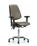 Vinyl Chair Chrome - Medium Bench Height with Medium Back VMBCH-MB-CR-T0-A1-NF-RG-8809