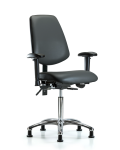 Vinyl Chair Chrome - Medium Bench Height with Medium Back VMBCH-MB-CR-T0-A1-NF-RG-8823