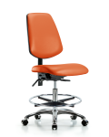 Vinyl Chair Chrome - Medium Bench Height with Medium Back VMBCH-MB-CR-T1-A0-CF-CC-8613