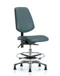 Vinyl Chair Chrome - Medium Bench Height with Medium Back VMBCH-MB-CR-T1-A0-CF-RG-8546