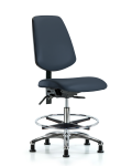 Vinyl Chair Chrome - Medium Bench Height with Medium Back VMBCH-MB-CR-T1-A0-CF-RG-8582