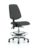 Vinyl Chair Chrome - Medium Bench Height with Medium Back VMBCH-MB-CR-T1-A0-CF-RG-8605