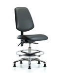 Vinyl Chair Chrome - Medium Bench Height with Medium Back VMBCH-MB-CR-T1-A0-CF-RG-8823