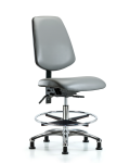 Vinyl Chair Chrome - Medium Bench Height with Medium Back VMBCH-MB-CR-T1-A0-CF-RG-8840