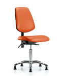 Vinyl Chair Chrome - Medium Bench Height with Medium Back VMBCH-MB-CR-T1-A0-NF-RG-8613