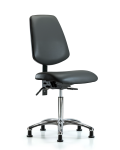 Vinyl Chair Chrome - Medium Bench Height with Medium Back VMBCH-MB-CR-T1-A0-NF-RG-8823