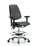 Vinyl Chair Chrome - Medium Bench Height with Medium Back VMBCH-MB-CR-T1-A1-CF-CC-8823