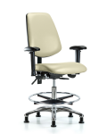 Vinyl Chair Chrome - Medium Bench Height with Medium Back VMBCH-MB-CR-T1-A1-CF-RG-8501