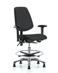 Vinyl Chair Chrome - Medium Bench Height with Medium Back VMBCH-MB-CR-T1-A1-CF-RG-8540