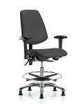 Vinyl Chair Chrome - Medium Bench Height with Medium Back VMBCH-MB-CR-T1-A1-CF-RG-8605