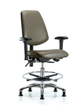 Vinyl Chair Chrome - Medium Bench Height with Medium Back VMBCH-MB-CR-T1-A1-CF-RG-8809