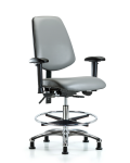 Vinyl Chair Chrome - Medium Bench Height with Medium Back VMBCH-MB-CR-T1-A1-CF-RG-8840