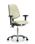 Vinyl Chair Chrome - Medium Bench Height with Medium Back VMBCH-MB-CR-T1-A1-NF-CC-8501