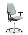Vinyl Chair Chrome - Medium Bench Height with Medium Back VMBCH-MB-CR-T1-A1-NF-CC-8567