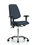 Vinyl Chair Chrome - Medium Bench Height with Medium Back VMBCH-MB-CR-T1-A1-NF-CC-8582