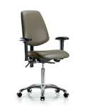 Vinyl Chair Chrome - Medium Bench Height with Medium Back VMBCH-MB-CR-T1-A1-NF-CC-8809