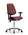 Vinyl Chair Chrome - Medium Bench Height with Medium Back VMBCH-MB-CR-T1-A1-NF-CC-8815