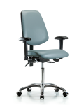 Vinyl Chair Chrome - Medium Bench Height with Medium Back VMBCH-MB-CR-T1-A1-NF-CC-8822