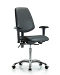 Vinyl Chair Chrome - Medium Bench Height with Medium Back VMBCH-MB-CR-T1-A1-NF-CC-8823